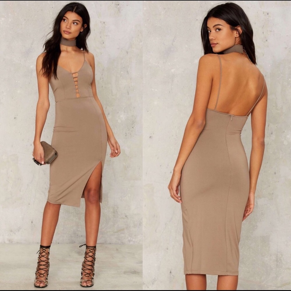 Nasty Gal Solemio Taupe Dress